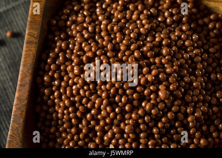 Sweet Chocolate Covered Chia Seeds Ready to Eat Stock Photo