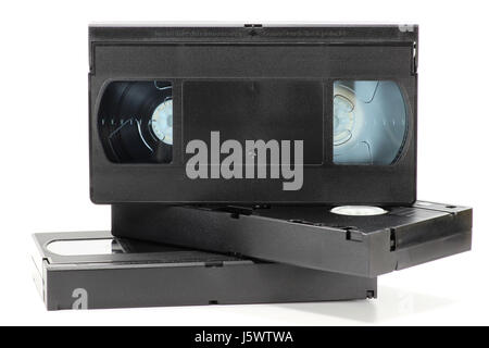 video cassettes isolated on white background Stock Photo