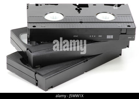 video cassettes isolated on white background Stock Photo