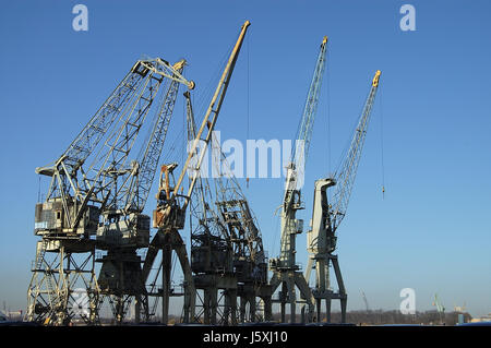industrial plant belgium hook cranes antwerp crane industry engineering engine Stock Photo