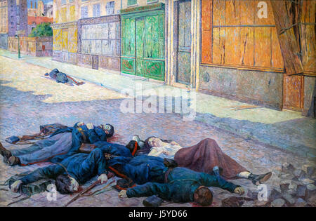 'Une Rue de Paris en Mai 1871' (A Street in Paris in May 1871), also known as La Commune, by Maximilien Luce (1858-1941), oil on canvas, 1903-1906 Stock Photo