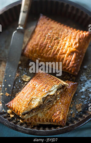 Peppered steak puff pastry Stock Photo