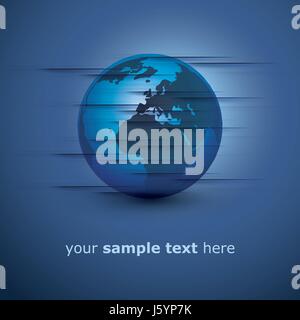 Blue Abstract Globe Design - Illustration in Editable Vector Format Stock Vector