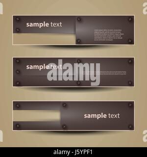 Brown Banners or Headers with Abstract Metallic Surface Designs in ...