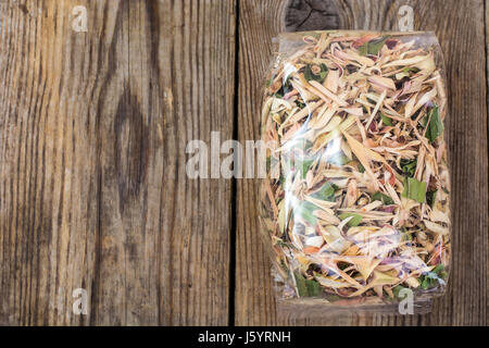 Dry leaves of lemongrass in package. Studio Photo Stock Photo