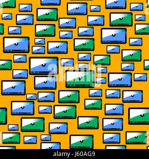 Video Player Seamless Pattern Stock Photo