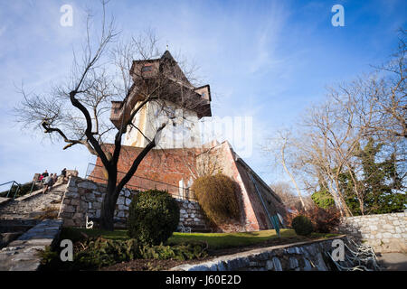 Graz, Austria - January 16, 2011: Uhrturm old clock tower in Graz, Styria, Austria Stock Photo