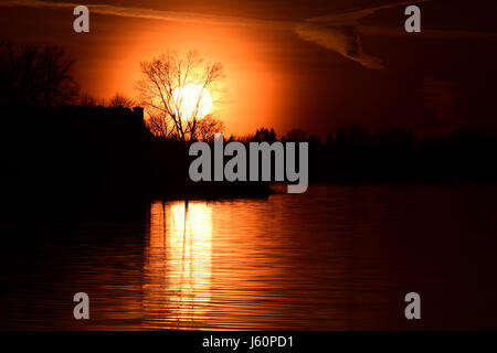 Sunset over the Ottawa River. Stock Photo