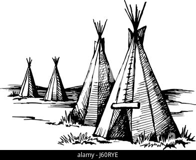 Native American wigwam Stock Vector