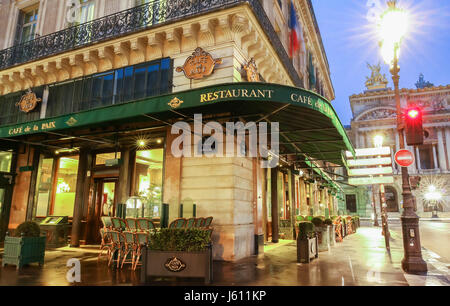 The famous cafe de la Paix near opera house, Paris, France. Stock Photo