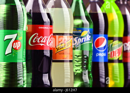 POZNAN, POLAND - MAR 16, 2017: Global soft drink market is dominated by ...