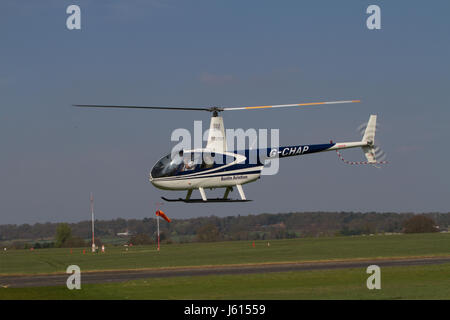 Helicopter over Wolverhampton Halfpenny Green Airport. UK Stock Photo