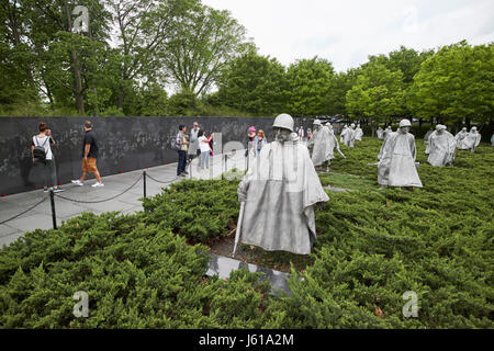 The korean war veterans memorial Washington DC USA Stock Photo