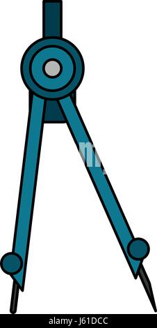 color image cartoon geometry compass icon Stock Vector