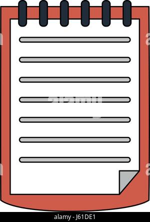 color image cartoon notebook spiral with sheets Stock Vector