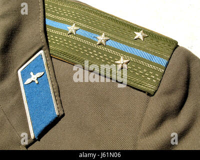 detail army uniform russia russian soviet epaulette detail army uniform cap Stock Photo