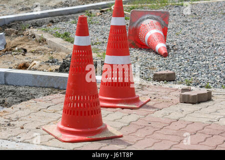 danger attention shaft dangerous construction site sign signal danger asia Stock Photo