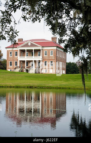 Charleston South Carolina,Lowcountry,Ashley River Road,Drayton Hall,plantation,Georgian Palladian architecture,1738,colonial,house home houses homes r Stock Photo