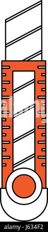color silhouette image cartoon cutter icon tool with orange body Stock Vector
