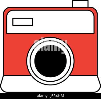 color silhouette image cartoon analog camera with flash Stock Vector