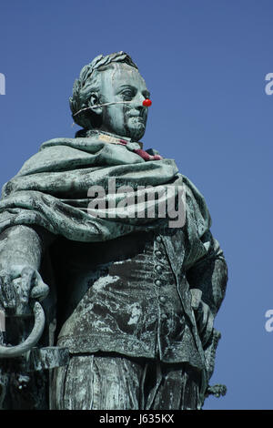 monument statue stockholm stockhom swede blue historical monument statue face Stock Photo