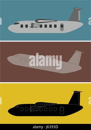 Vintage Old Passenger turboprop Airplane  Vector Illustration Stock Vector