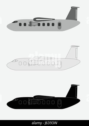 Vintage Old Passenger turboprop Airplane  Vector Illustration Stock Vector