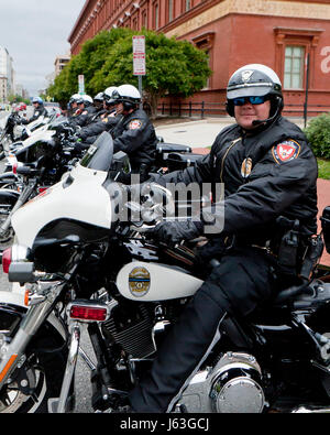 Durham, North Carolina Police Department motorcycle unit policeman sitting on motorcycle - USA Stock Photo