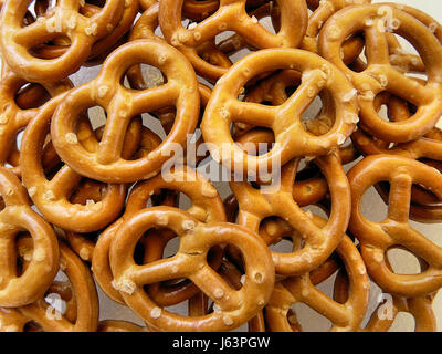 pastry pretzel savoury biscuit brown brownish brunette blank european caucasian Stock Photo