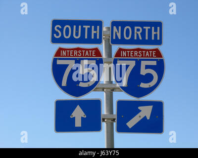 USA Strassenschild Road Sign Interstate West East 90 Stock Photo - Alamy