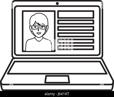 computer laptop with curriculum Stock Vector