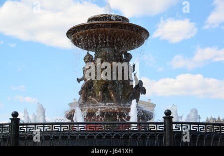 Moscow, Russia - may 07.2017. Fountain on the Revolution Square in Moscow, Russia Stock Photo