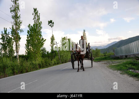 Horse With Tanga, Tanga Run, Tanga (carriage), Local Transport, Baramulla, Kashmir (Photo Copyright © by Saji Maramon) Stock Photo