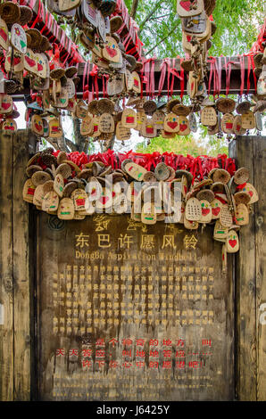 Lijiang,Yunnan - April 13,2017 : Lucky Dongba Aspiration Windbell in Shuhe Ancient Town,Yunnan China. Stock Photo