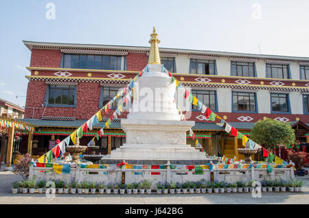 Lijiang,Yunnan - April 13,2017 : Tibetan temple in Shuhe Ancient Town. It is one of the oldest habitats of Lijiang. Stock Photo