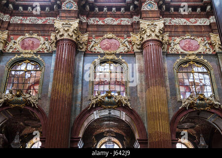 POZNAN, POLAND - AUGUST 04, 2014: Fragment of interior decoration of Church of Our Lady of Perpetual Help and St. Mary Magdalene on August 04, 2014. P Stock Photo