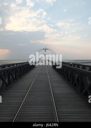 southport pier in lancashire in the evening Stock Photo