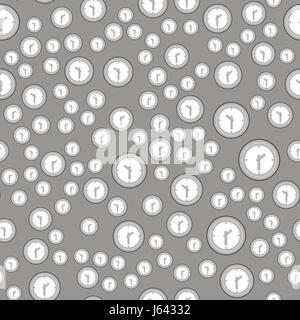 Clock Icon Seamless Pattern Stock Vector