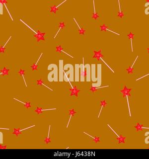 Magic Wand Seamless Pattern Stock Vector