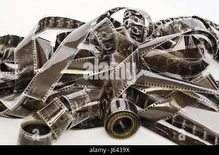 35 mm black and white positive film tape Stock Photo