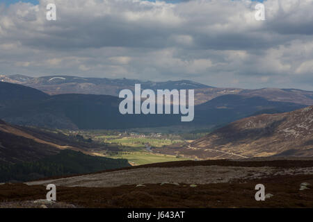 The village of Braemar, Aberdeenshire, Scotland, UK, seen among the mountains Stock Photo