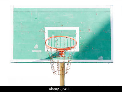 green basketball backboard isolated on white background Stock Photo