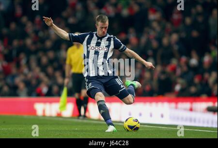 CHRIS BRUNT WEST BROMWICH ALBION FC LONDON ENGLAND UK 08 December 2012 Stock Photo