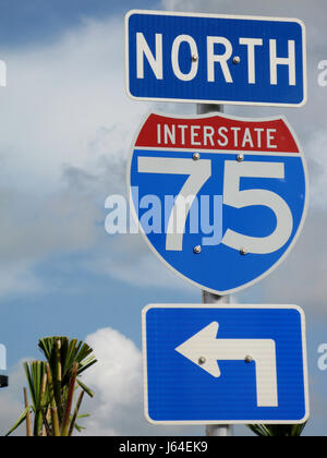 USA Strassenschild Road Sign Interstate West East 90 Stock Photo - Alamy