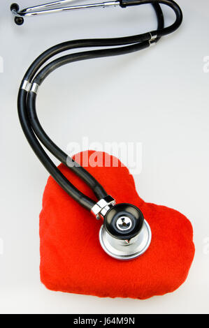heart stethoscope wiretapping beating of the heart heartbeat cardiac infarction Stock Photo