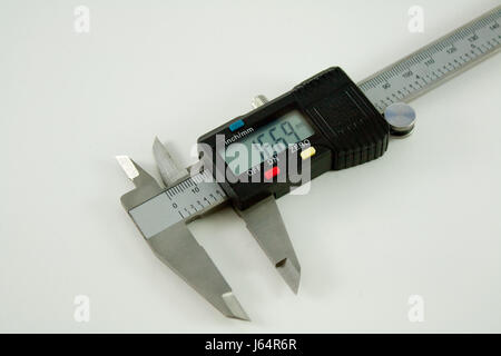 digital lcd tool macro close-up macro admission close up view industry ruler Stock Photo