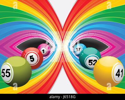 Colourful Abstract Landscape background with Bingo Lottery Balls Stock Vector