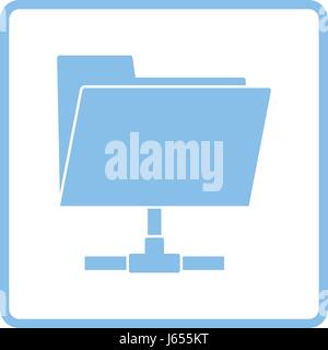 Shared folder icon. Blue frame design. Vector illustration. Stock Vector