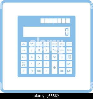 Statistical calculator icon. Blue frame design. Vector illustration. Stock Vector