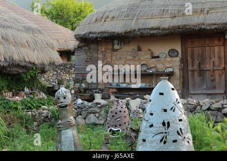 Village in the east side of Boseong in the south of South Korea. Flowers and traditions of the peninsula are displayed vividly there Stock Photo